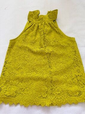 J. Crew Lace Halter Camisole in Chartreuse